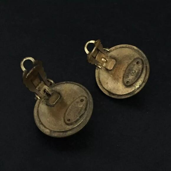 CHANEL Pearl Rhinestone Gold Tone Earrings - Picture 7 of 8